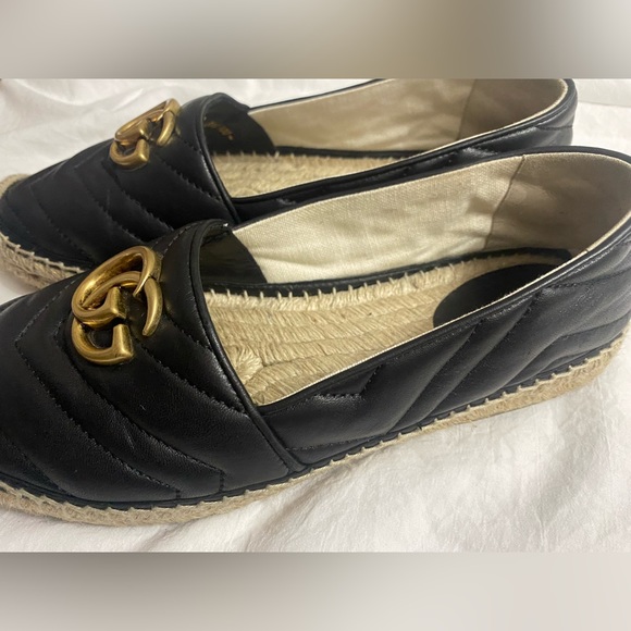 Leather espadrille with double G - Picture 4 of 7